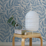 Schumacher Ferns Blue Wallpaper