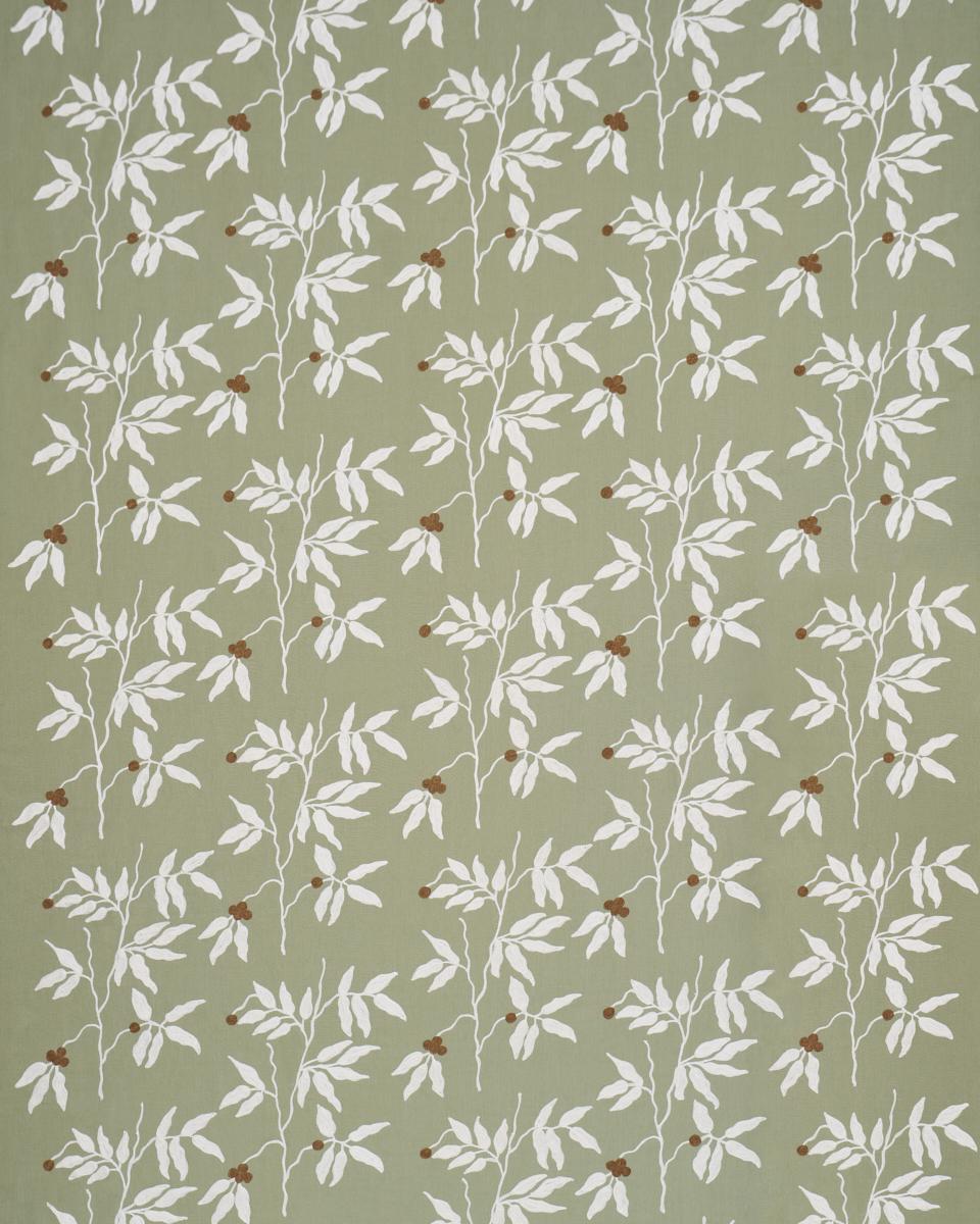 Schumacher Lilla Embroidery Olive Fabric