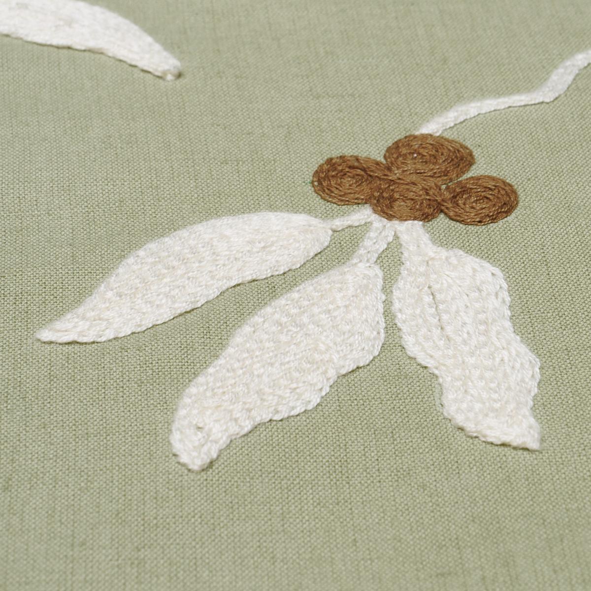 Schumacher Lilla Embroidery Olive Fabric