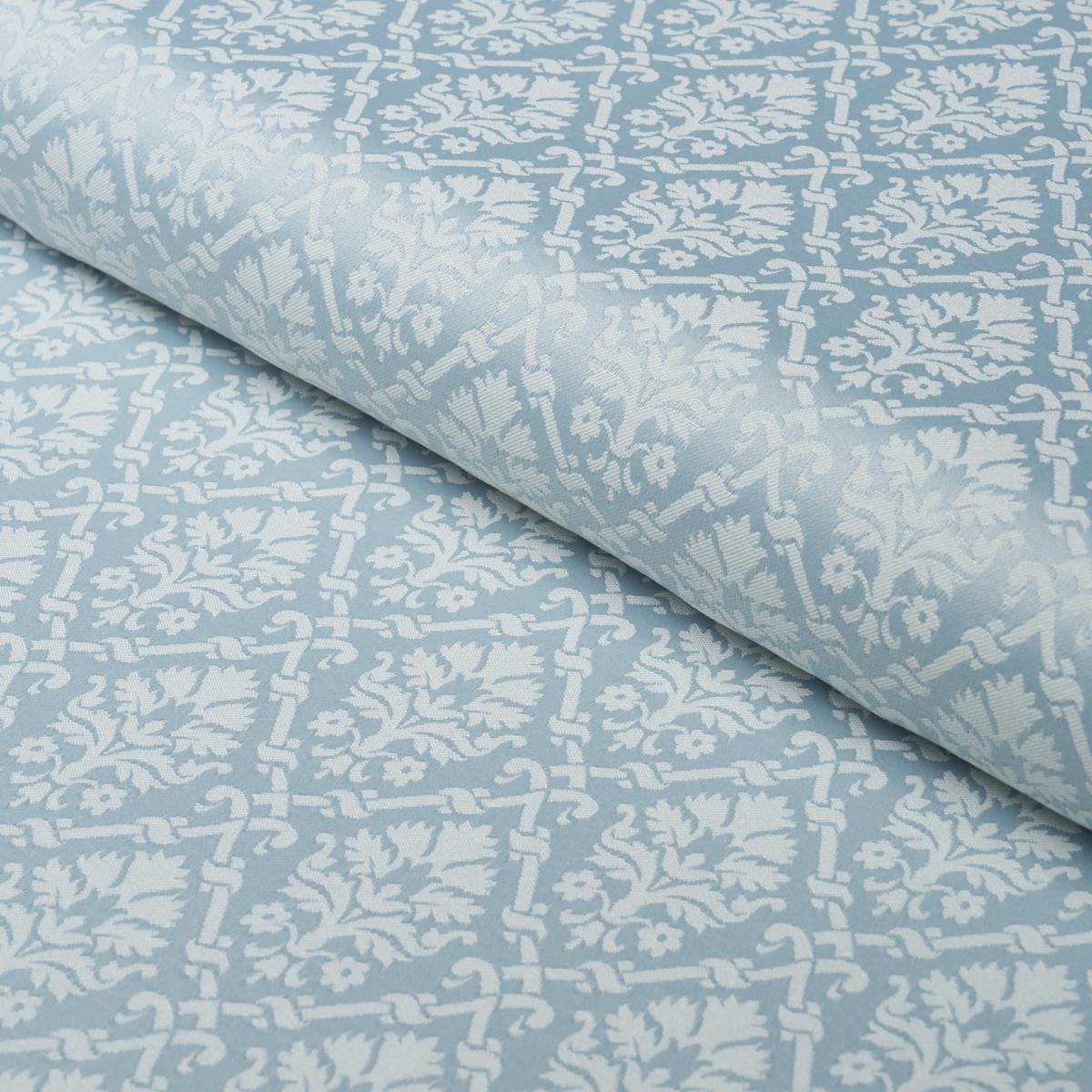 Schumacher Grant Damask Robin'S Egg Fabric