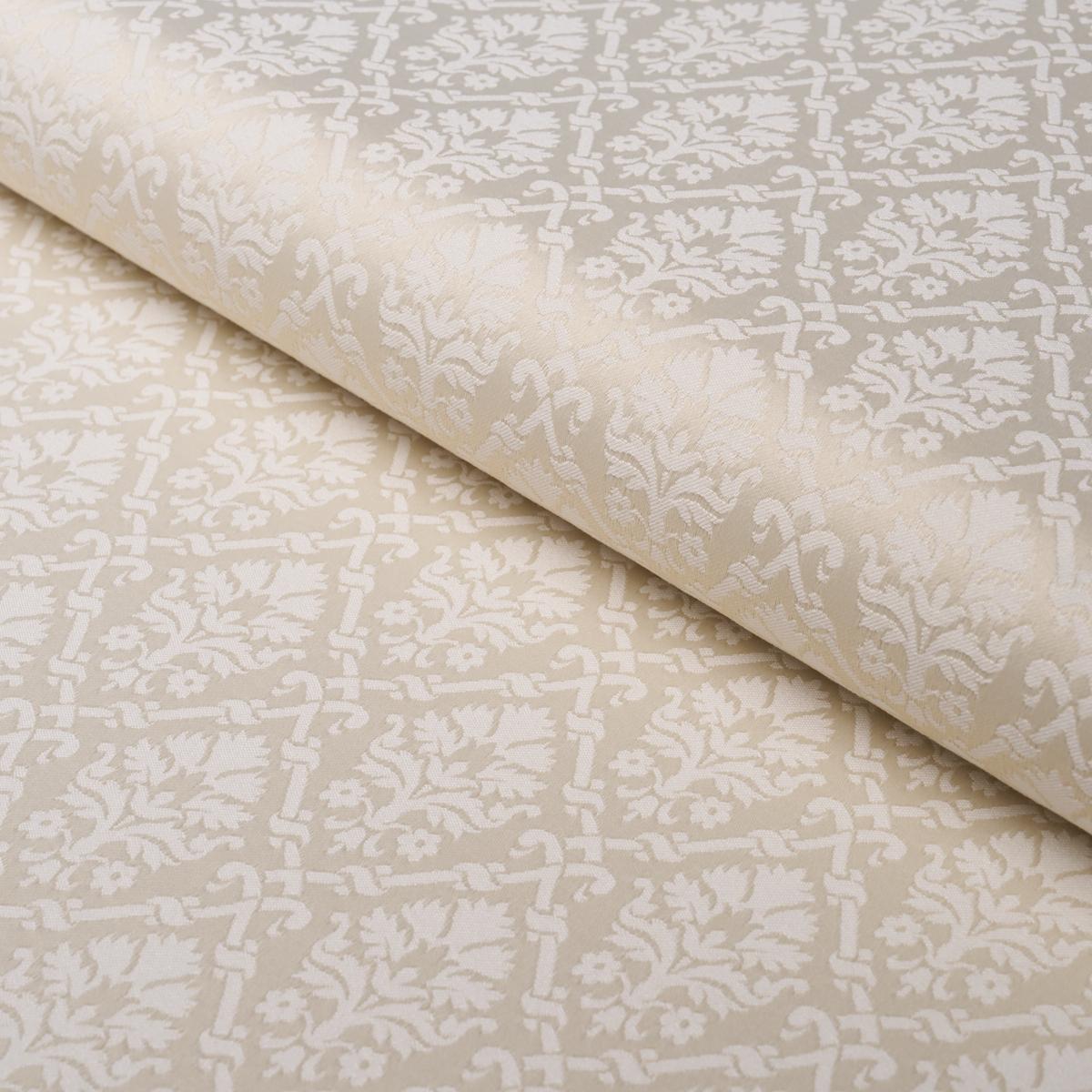 Schumacher Grant Damask Ivory Fabric