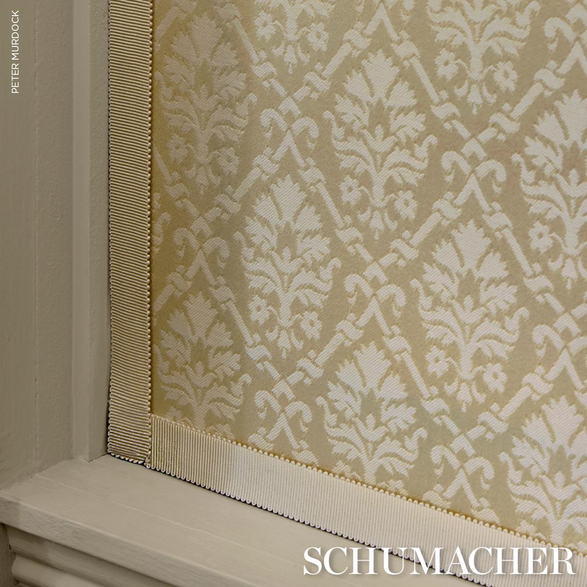 Schumacher Grant Damask Ivory Fabric