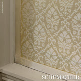 Schumacher Grant Damask Ivory Fabric