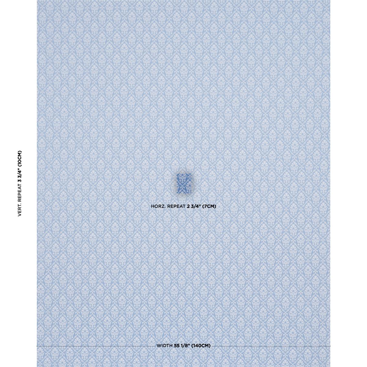 Schumacher Grant Damask Cobalt Fabric
