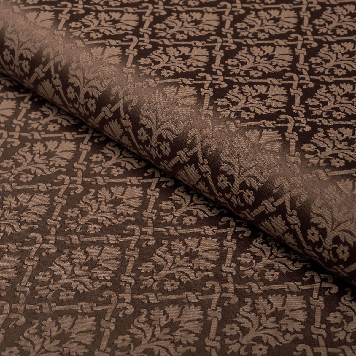 Schumacher Grant Damask Brown Fabric