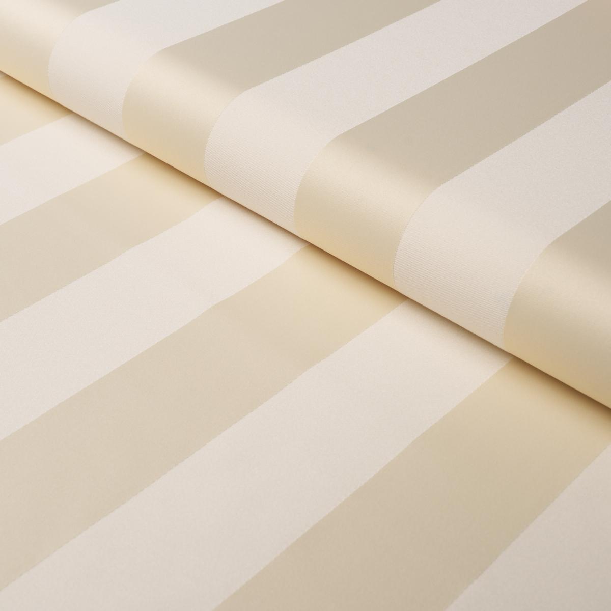 Schumacher Roosevelt Awning Stripe Ivory Fabric