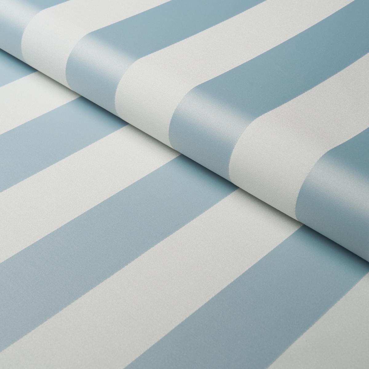 Schumacher Roosevelt Awning Stripe Robin'S Egg Fabric