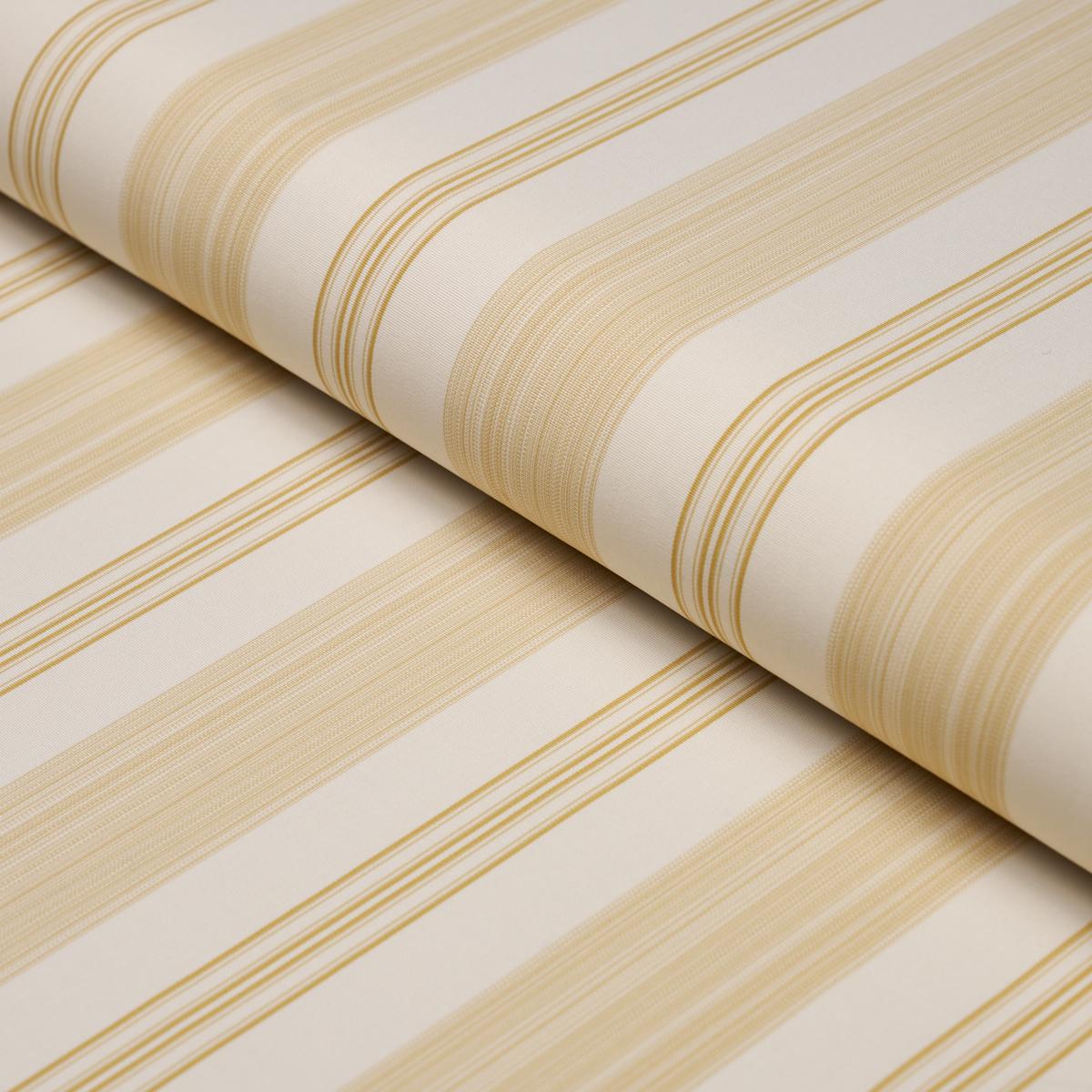 Schumacher Jefferson Tented Stripe Yellow Fabric