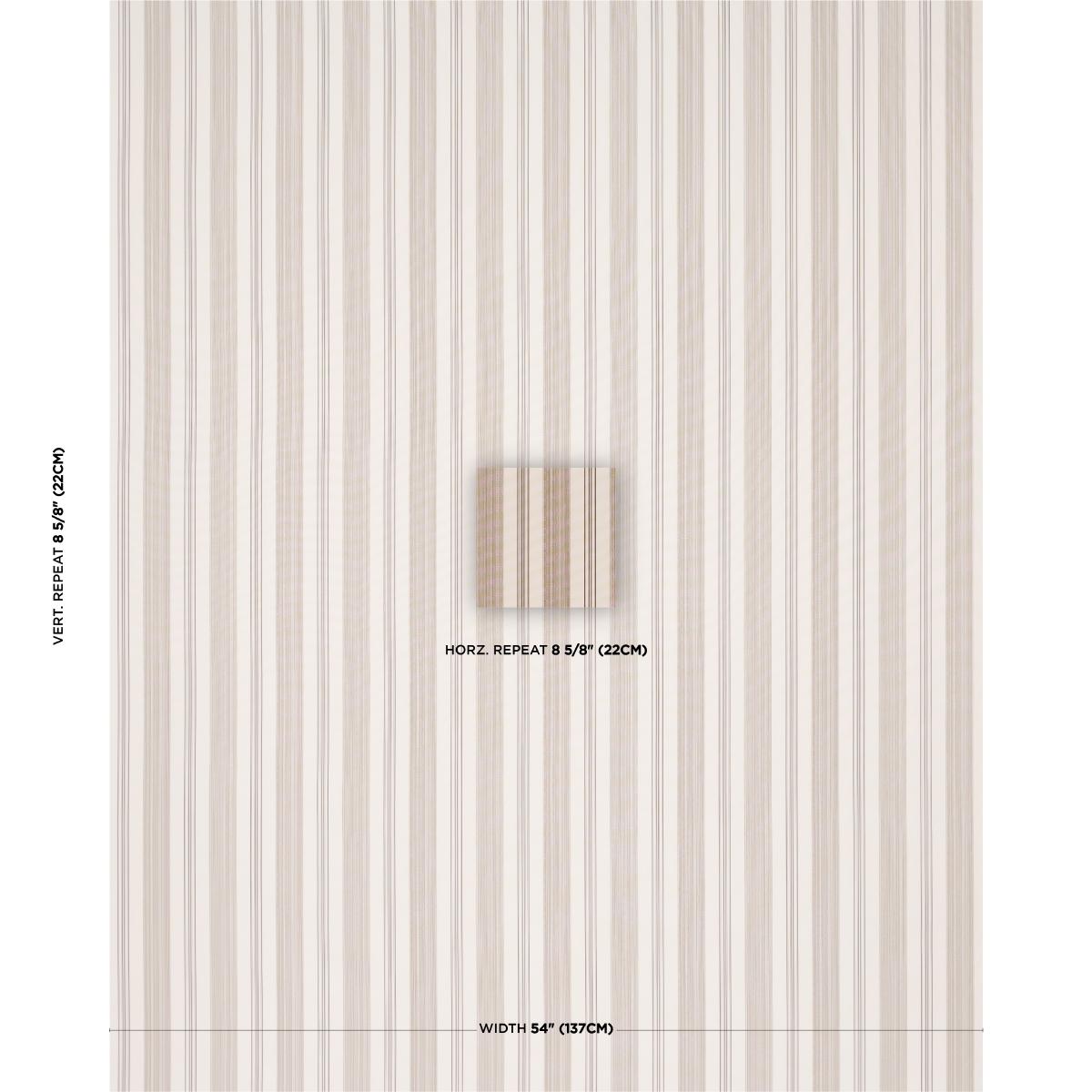 Schumacher Jefferson Tented Stripe Brown Fabric