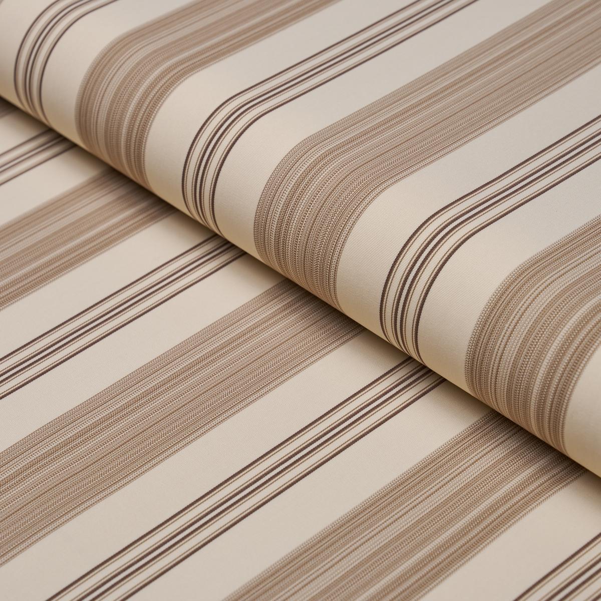 Schumacher Jefferson Tented Stripe Brown Fabric
