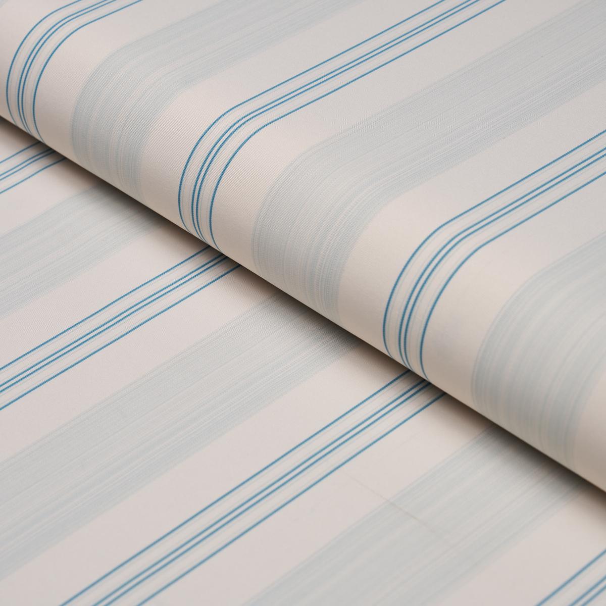 Schumacher Jefferson Tented Stripe Robin'S Egg Fabric
