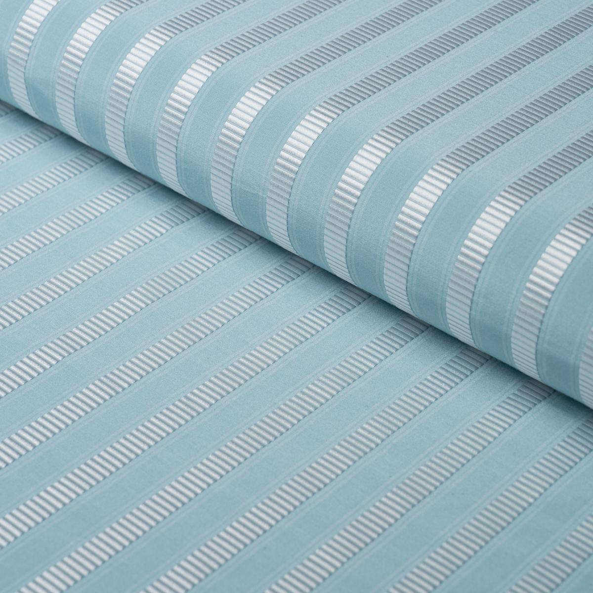 Schumacher Lincoln Small Stripe Robin'S Egg Fabric