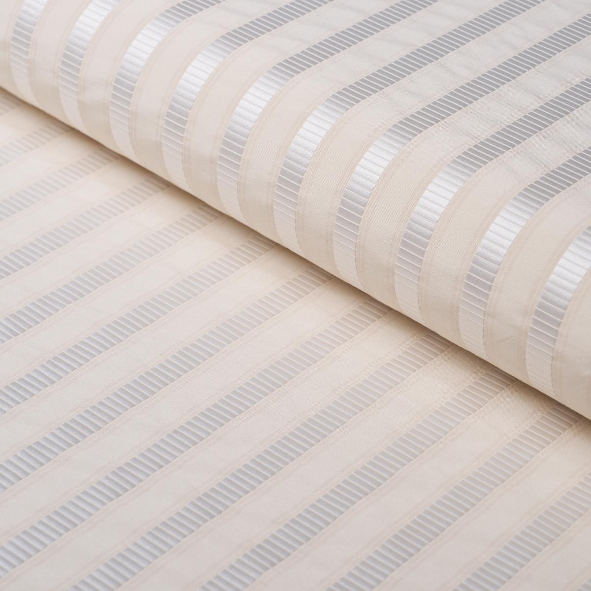 Schumacher Lincoln Small Stripe Ivory Fabric