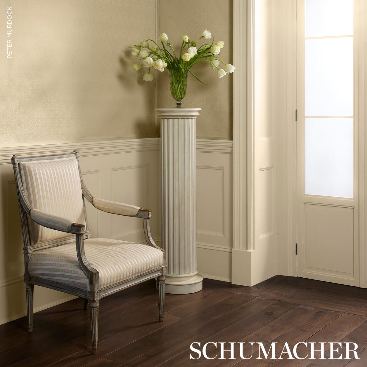 Schumacher Lincoln Small Stripe Ivory Fabric