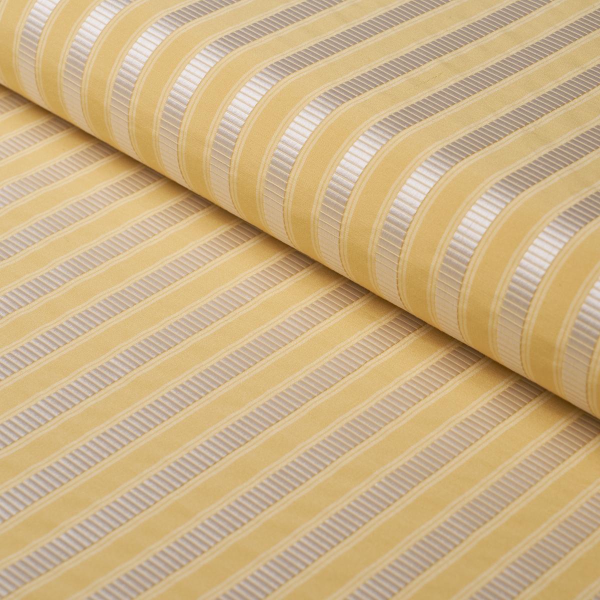 Schumacher Lincoln Small Stripe Yellow Fabric
