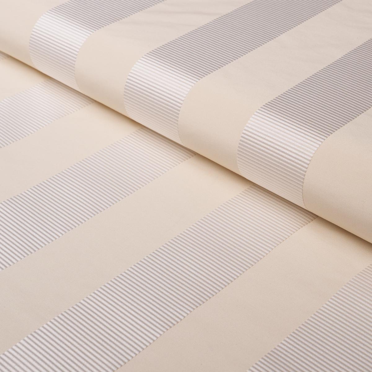 Schumacher Madison Wide Stripe Ivory Fabric
