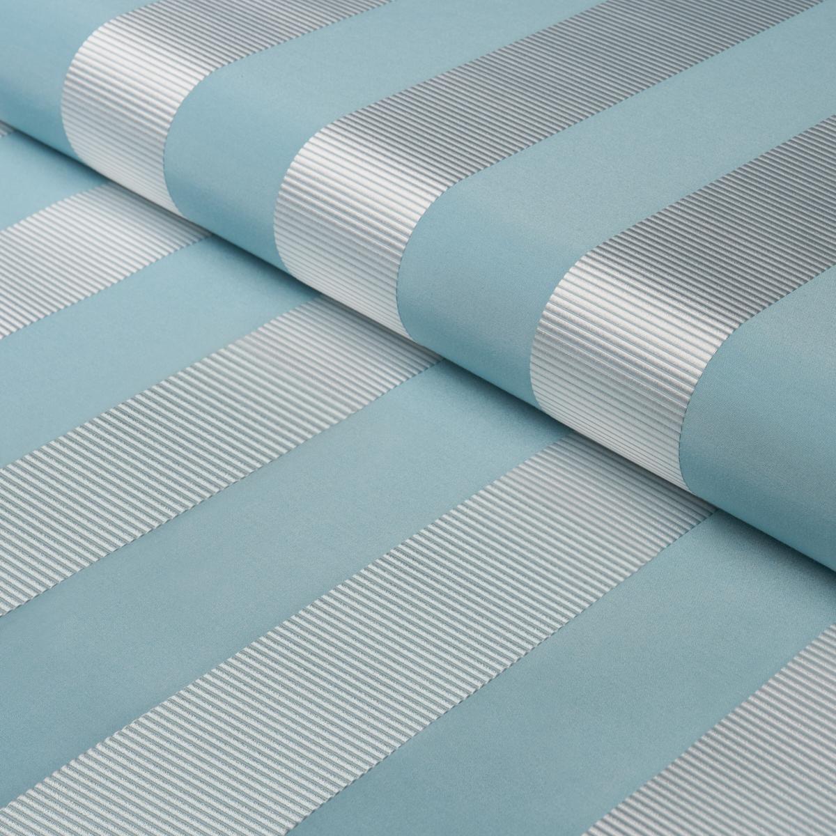 Schumacher Madison Wide Stripe Robin'S Egg Fabric