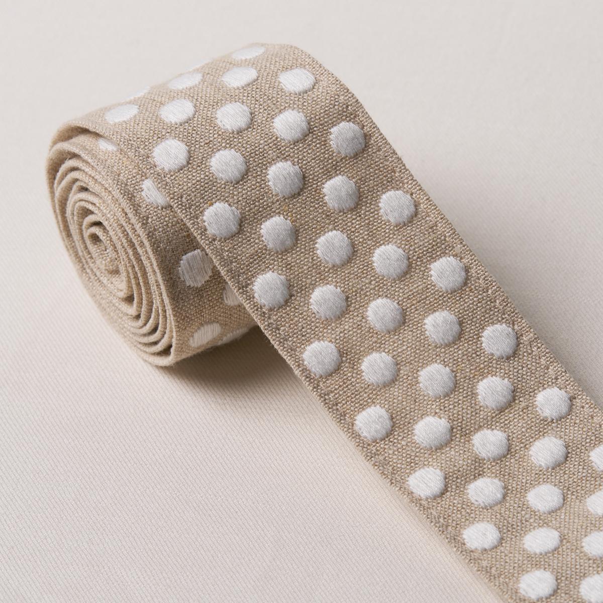 Schumacher Natural Dotted Embroidered Tape