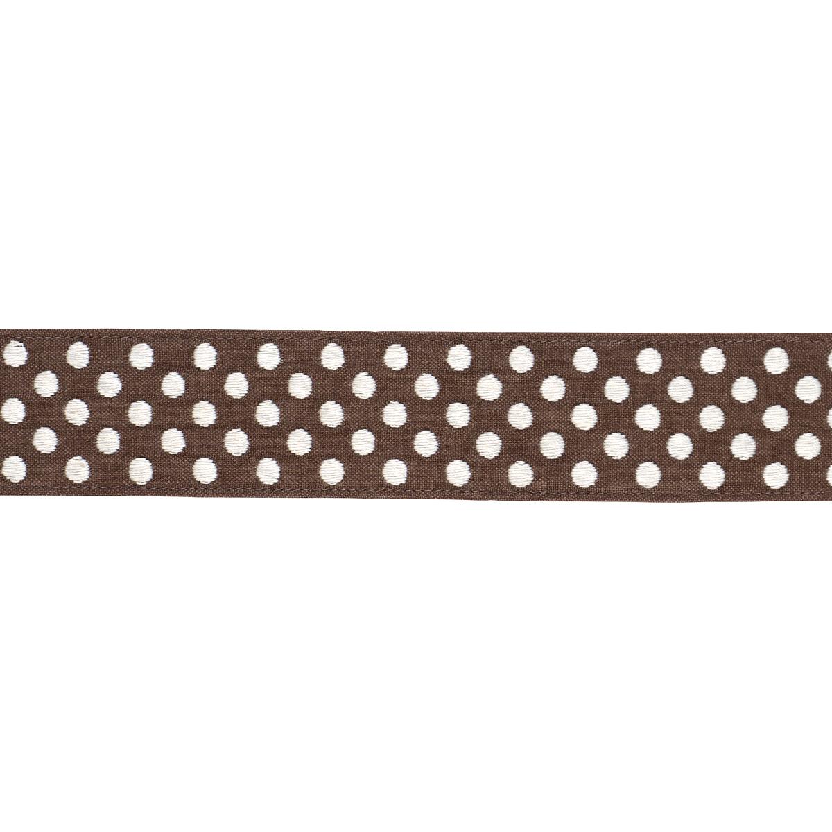 Schumacher Brown Dotted Embroidered Tape