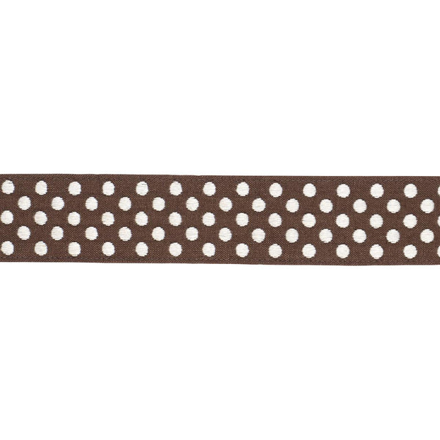 Schumacher Brown Dotted Embroidered Tape