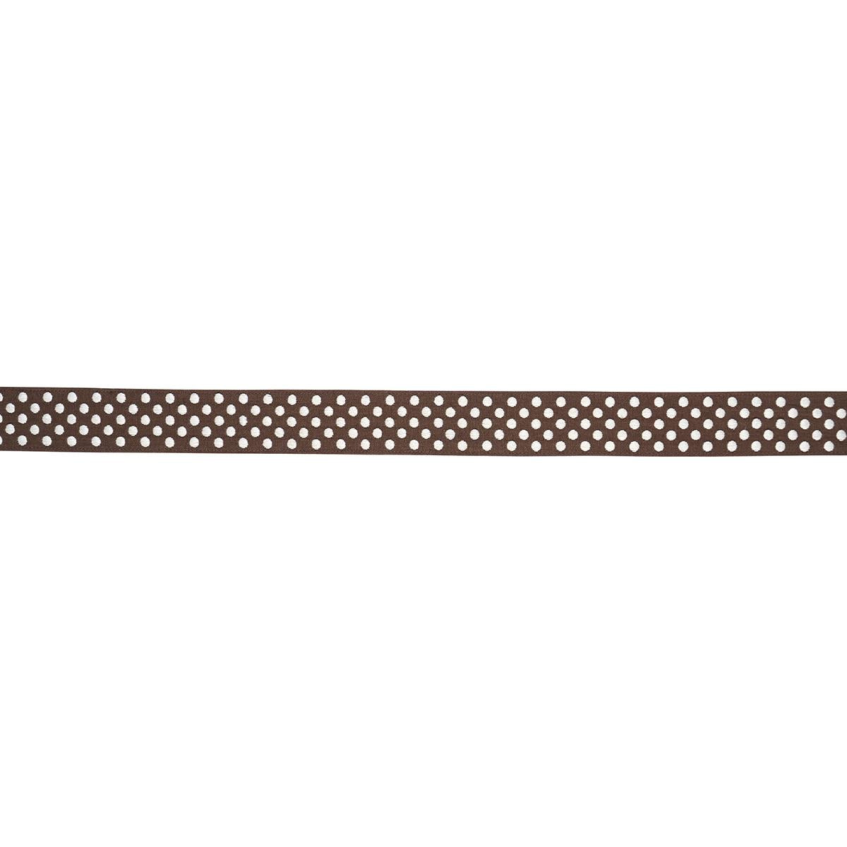 Schumacher Brown Dotted Embroidered Tape