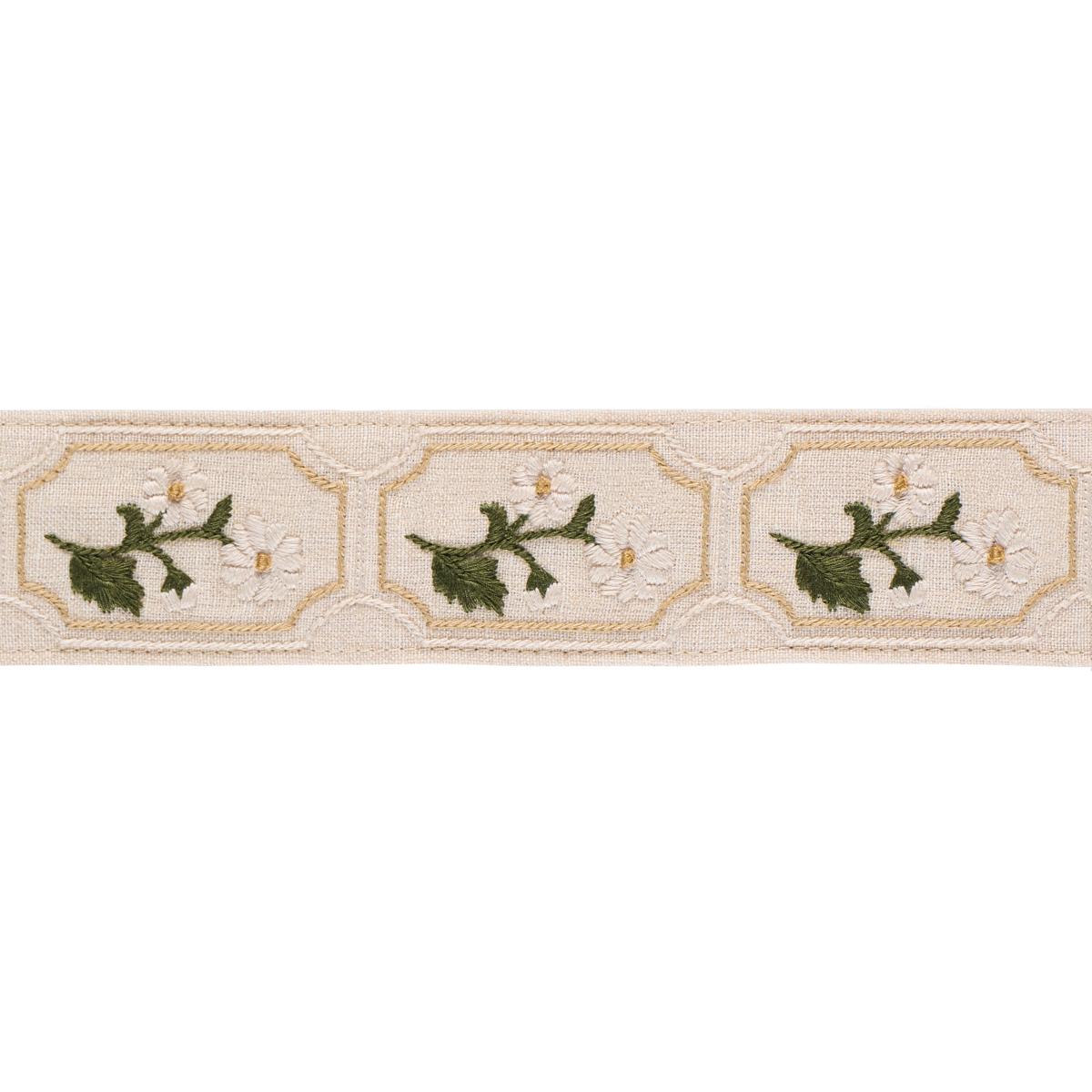 Schumacher Neutral Jolie Hand Embroidered Tape