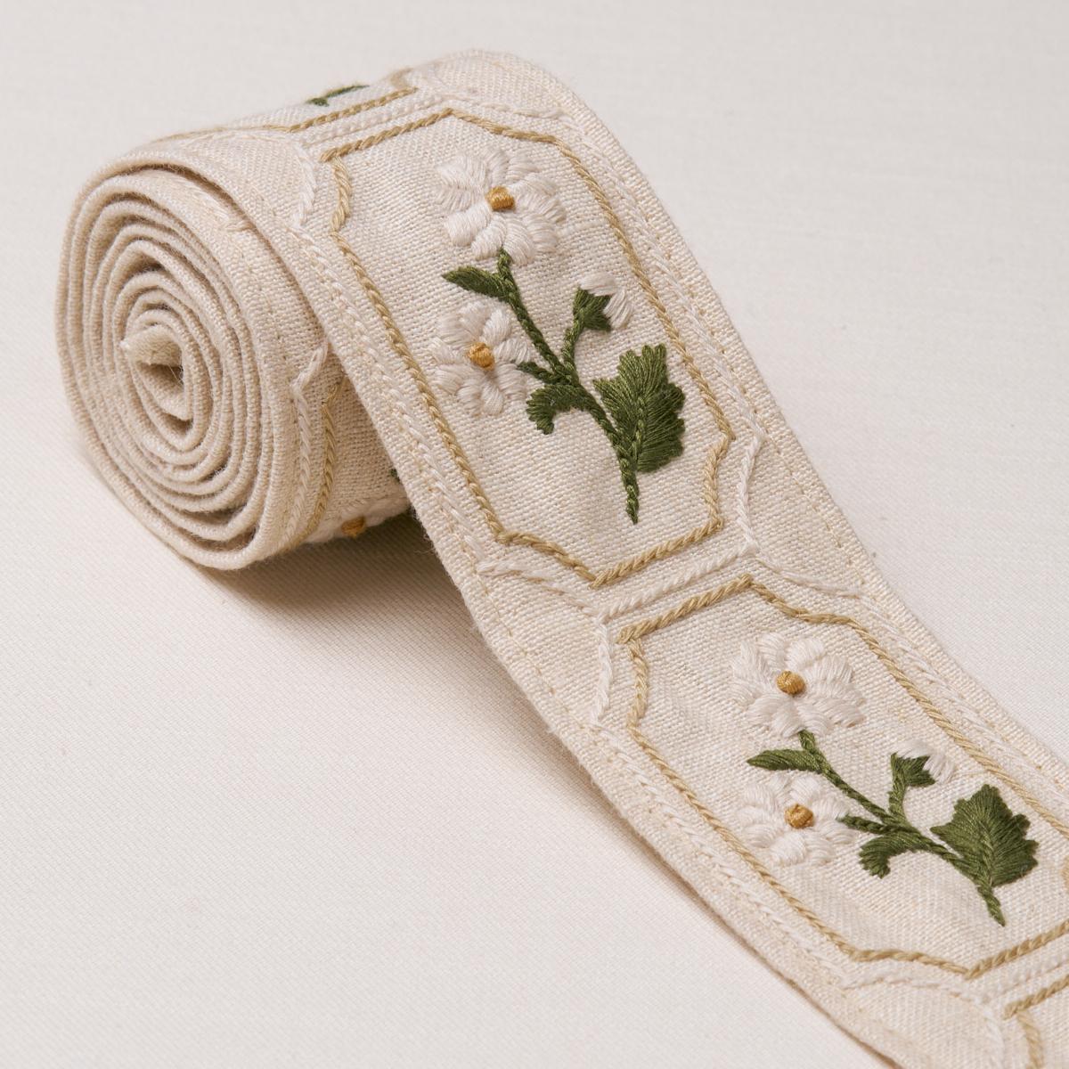Schumacher Neutral Jolie Hand Embroidered Tape