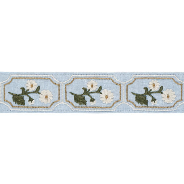 Schumacher Sky Jolie Hand Embroidered Tape