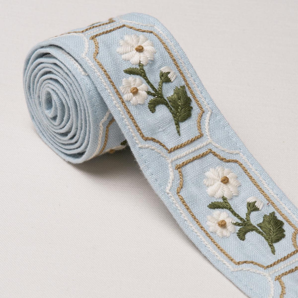 Schumacher Sky Jolie Hand Embroidered Tape
