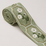 Schumacher Green Jolie Hand Embroidered Tape
