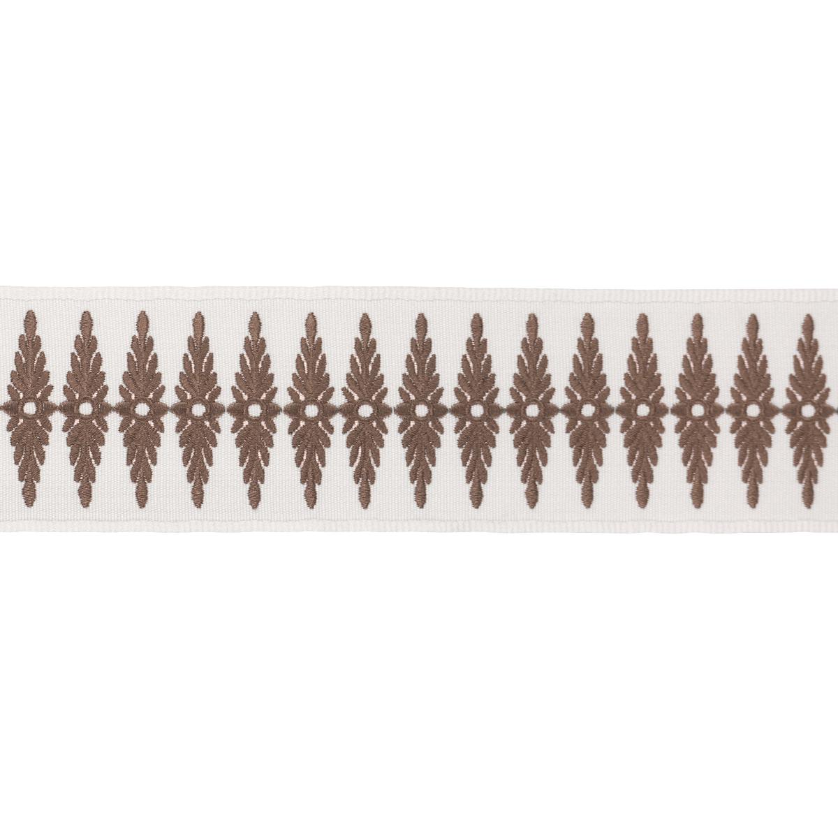 Schumacher Brown Genevieve Embroidered Tape