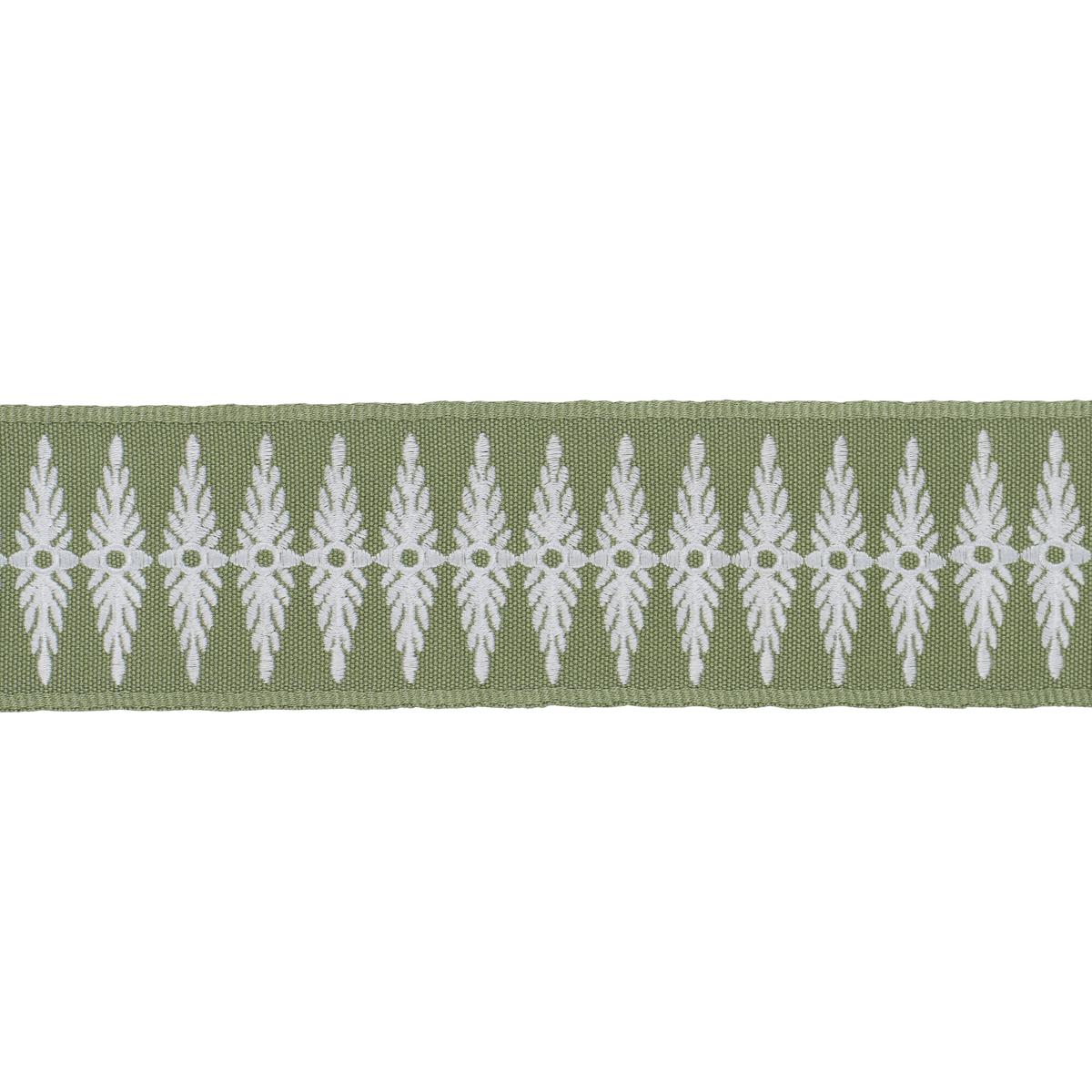 Schumacher Green Genevieve Embroidered Tape