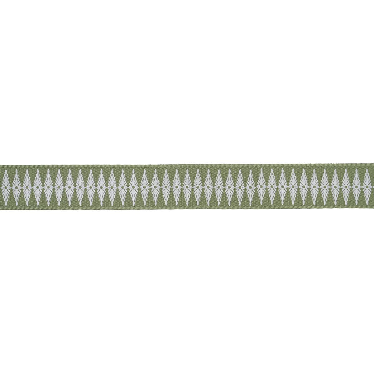 Schumacher Green Genevieve Embroidered Tape