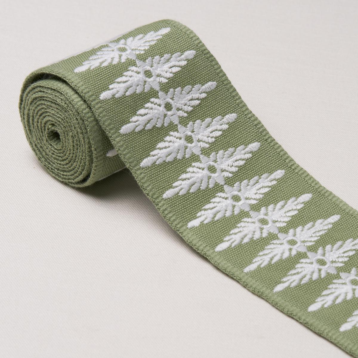 Schumacher Green Genevieve Embroidered Tape