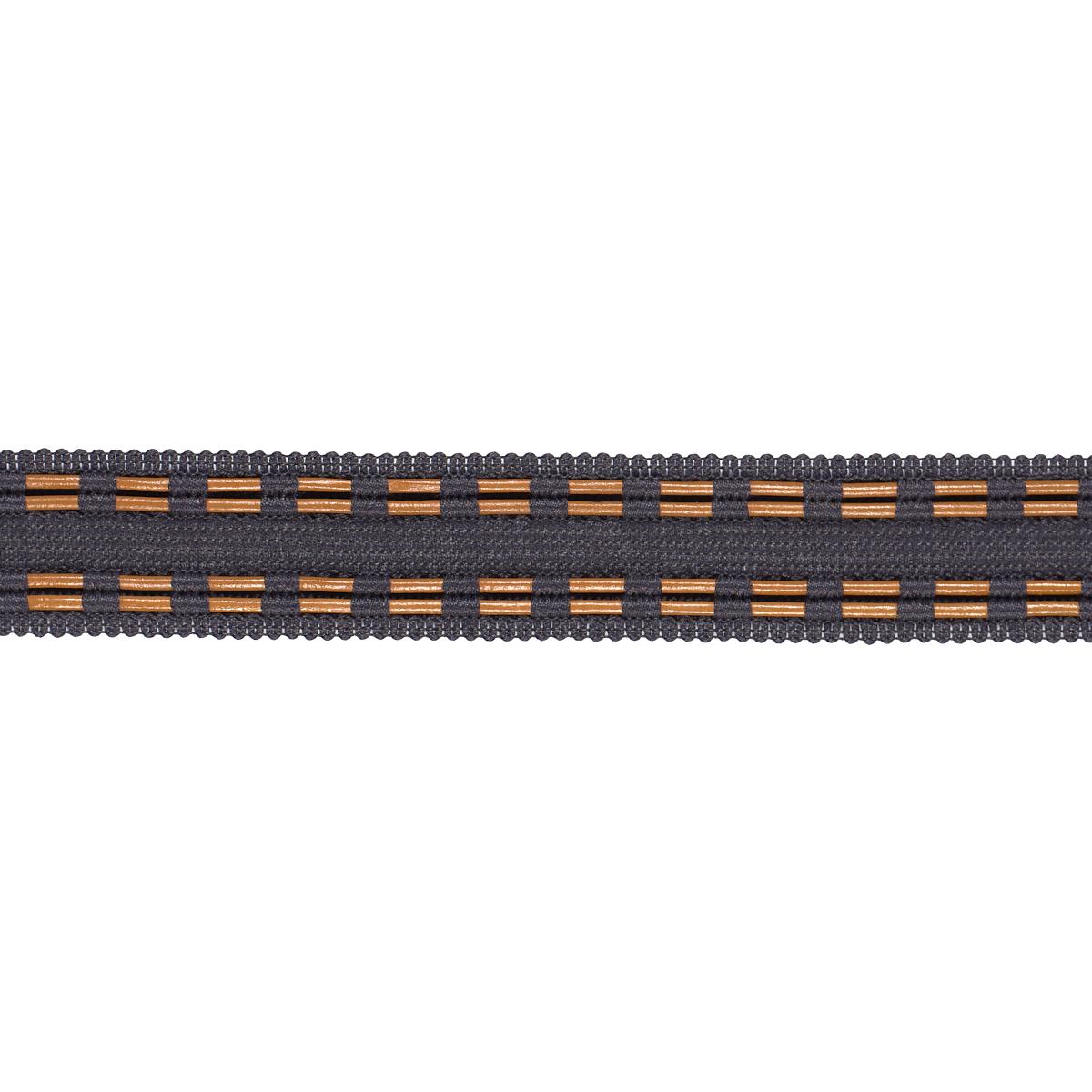 Schumacher Charcoal Leather Cord Tape
