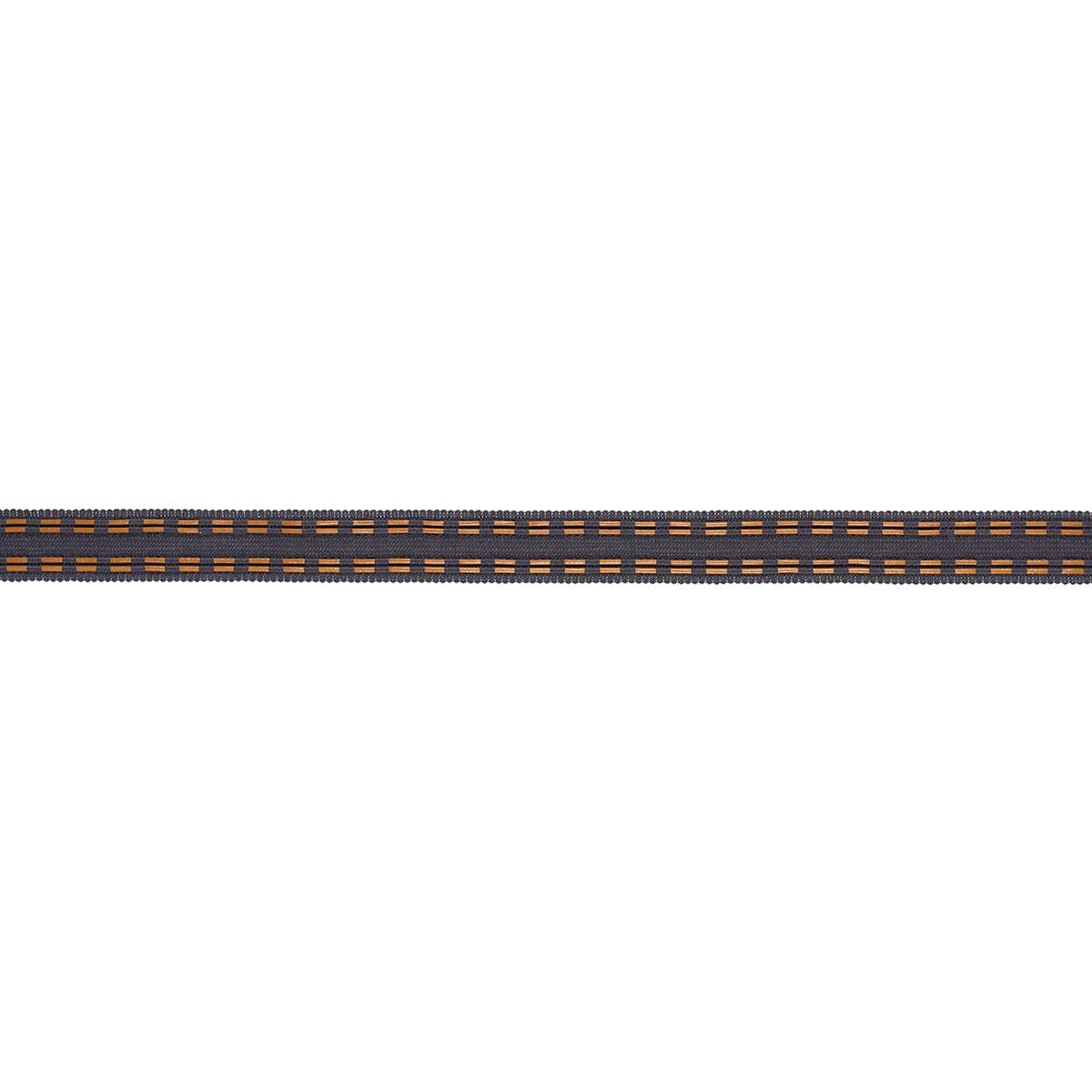 Schumacher Charcoal Leather Cord Tape