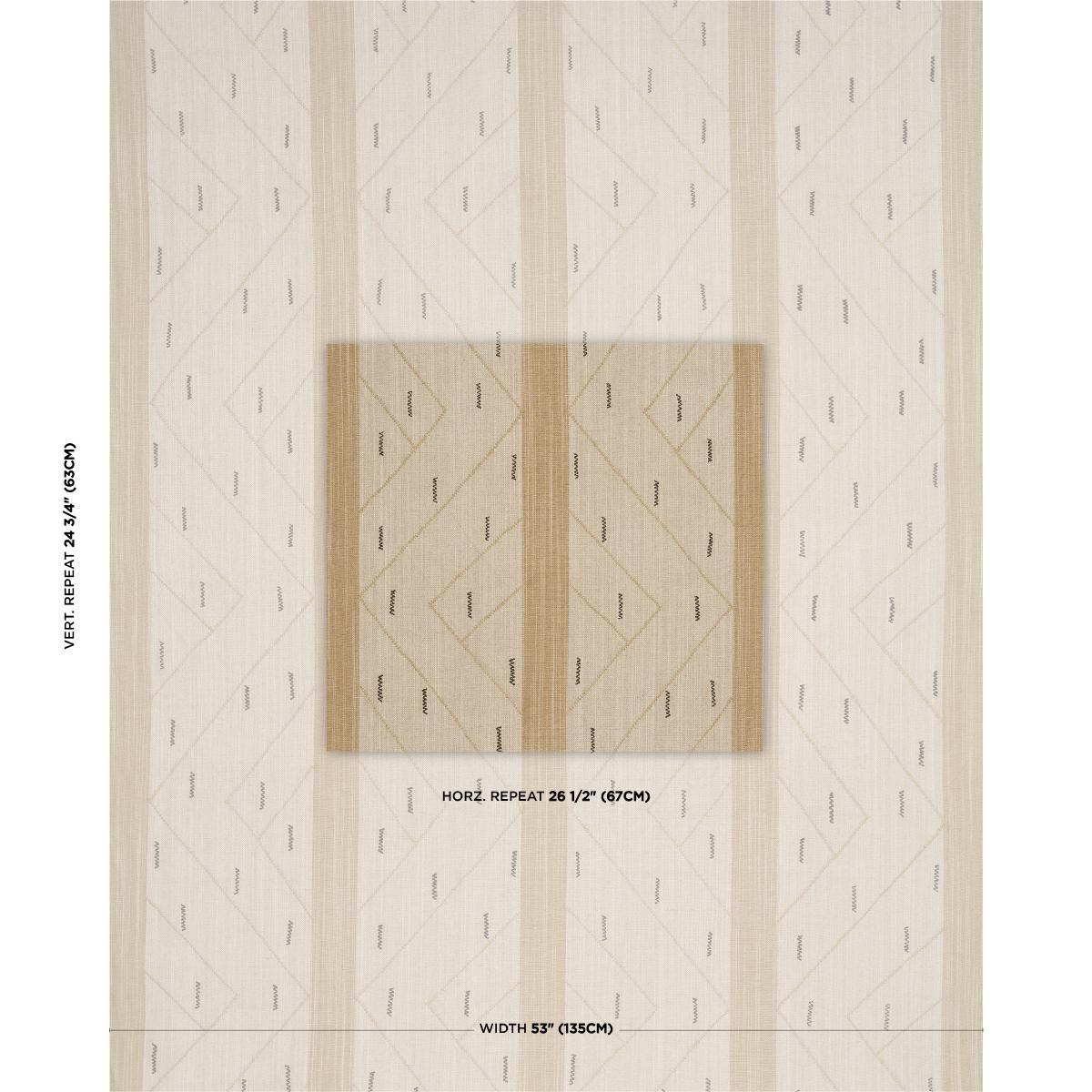 Schumacher Kapanga Embroidery Oat Fabric