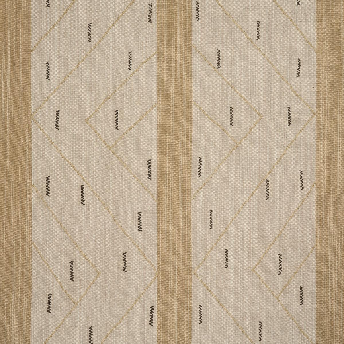 Schumacher Kapanga Embroidery Oat Fabric