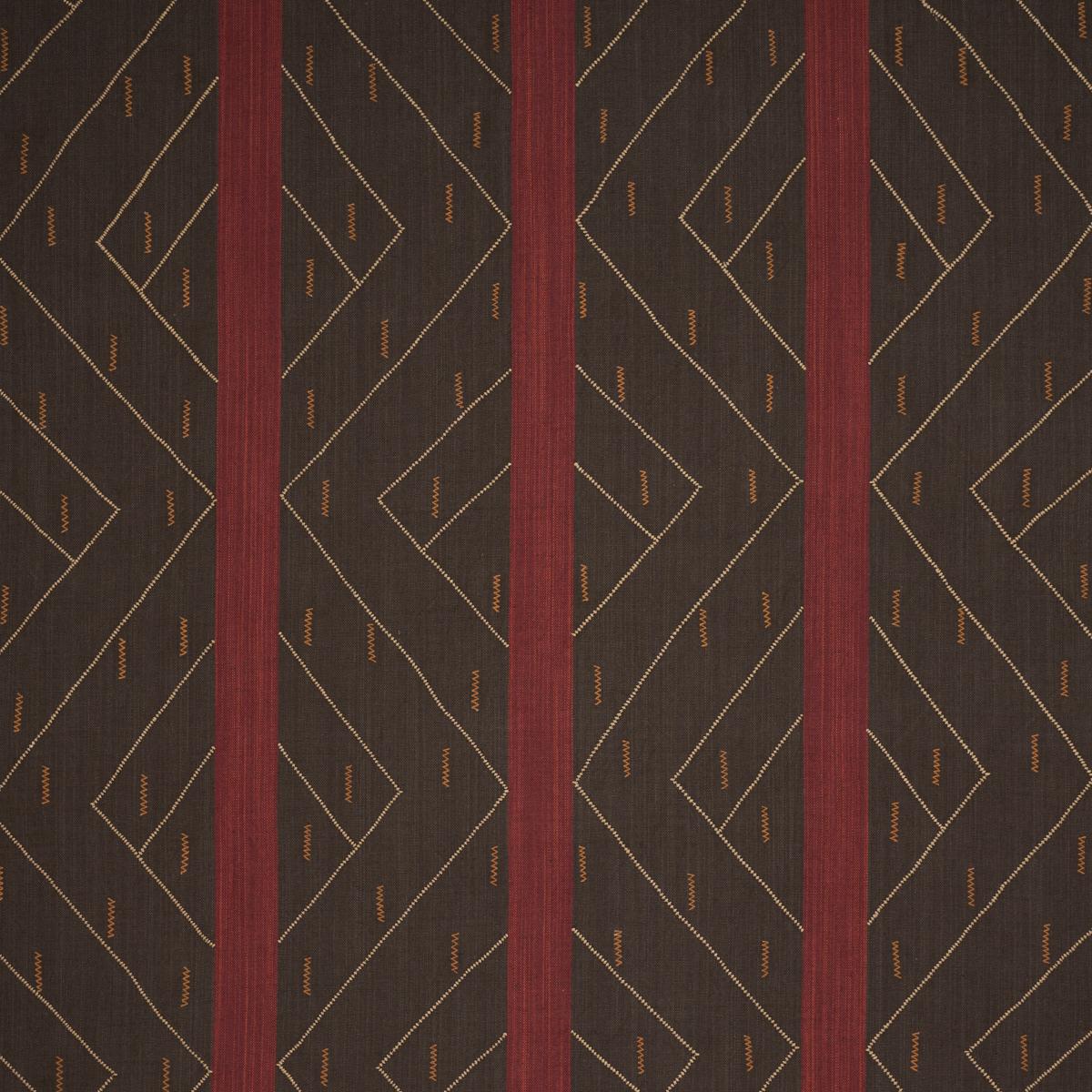 Schumacher Kapanga Embroidery Brown Fabric