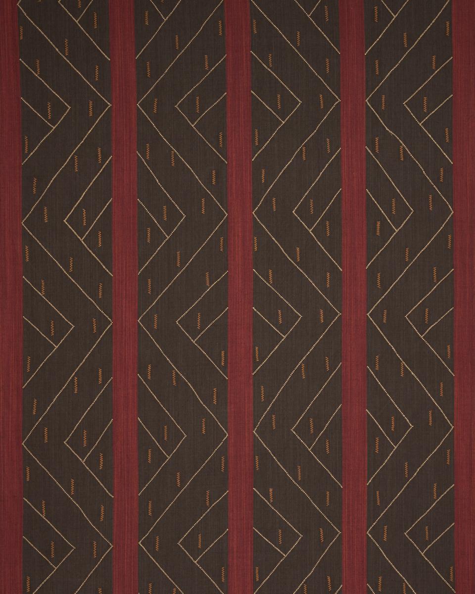 Schumacher Kapanga Embroidery Brown Fabric