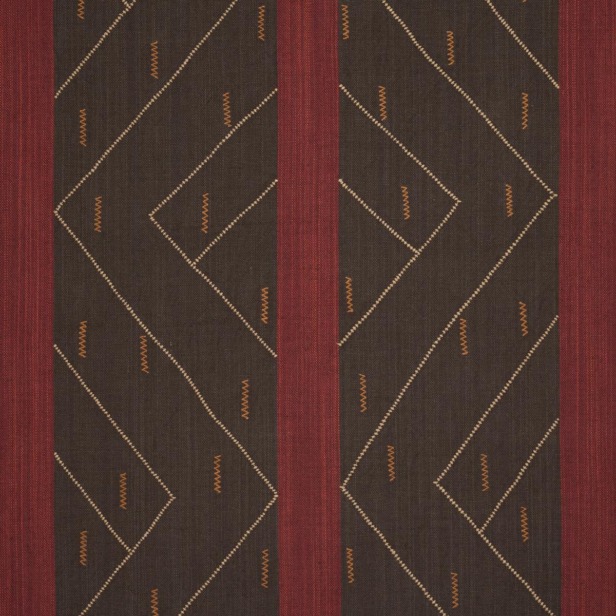 Schumacher Kapanga Embroidery Brown Fabric
