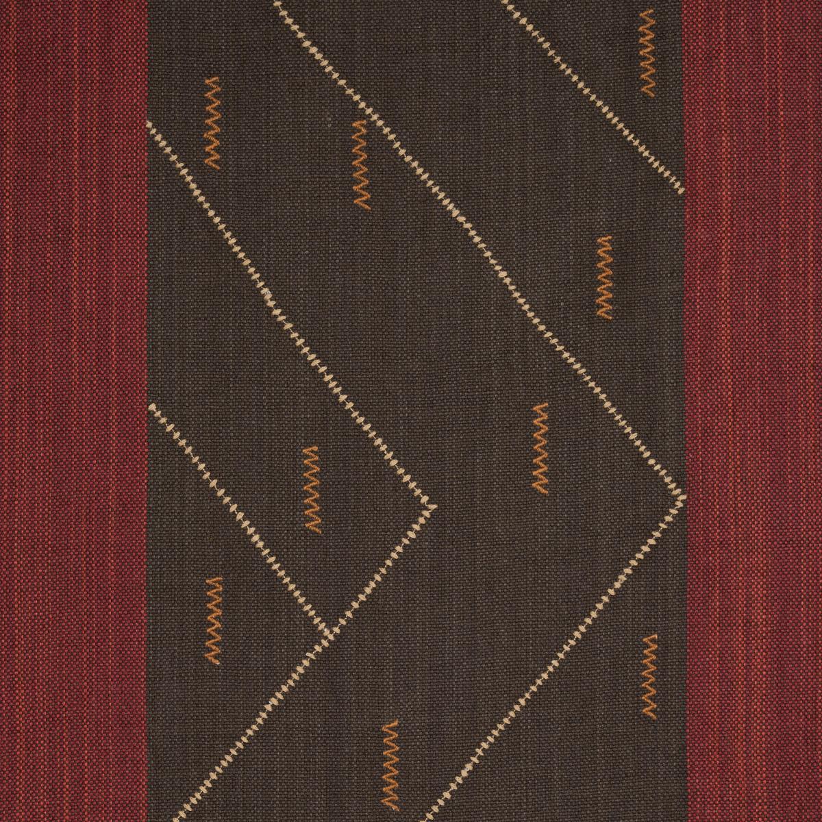 Schumacher Kapanga Embroidery Brown Fabric