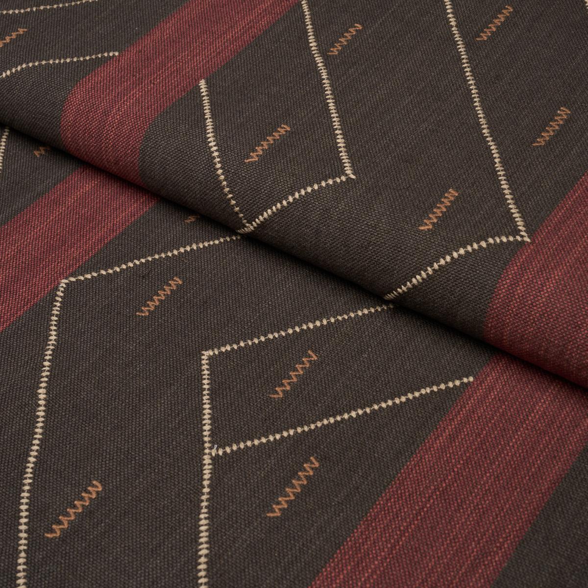 Schumacher Kapanga Embroidery Brown Fabric