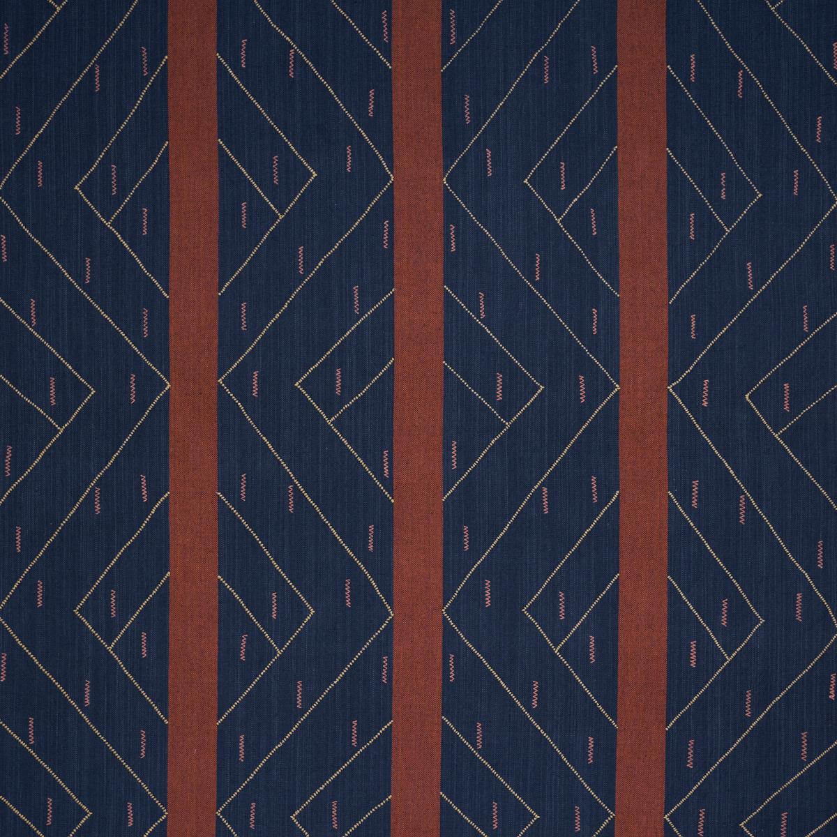 Schumacher Kapanga Embroidery Indigo Fabric