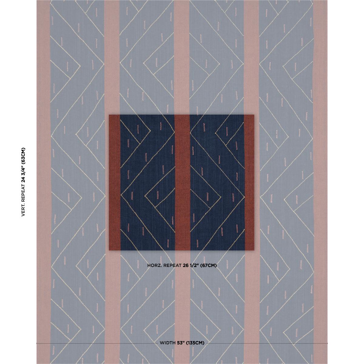 Schumacher Kapanga Embroidery Indigo Fabric