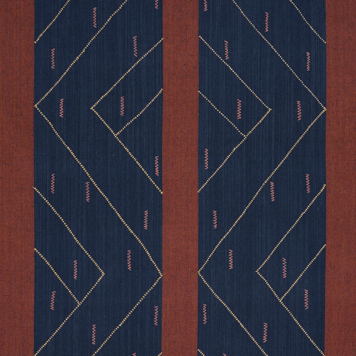 Schumacher Kapanga Embroidery Indigo Fabric