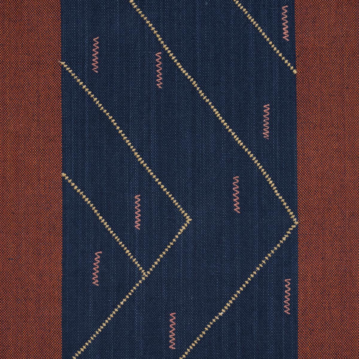 Schumacher Kapanga Embroidery Indigo Fabric