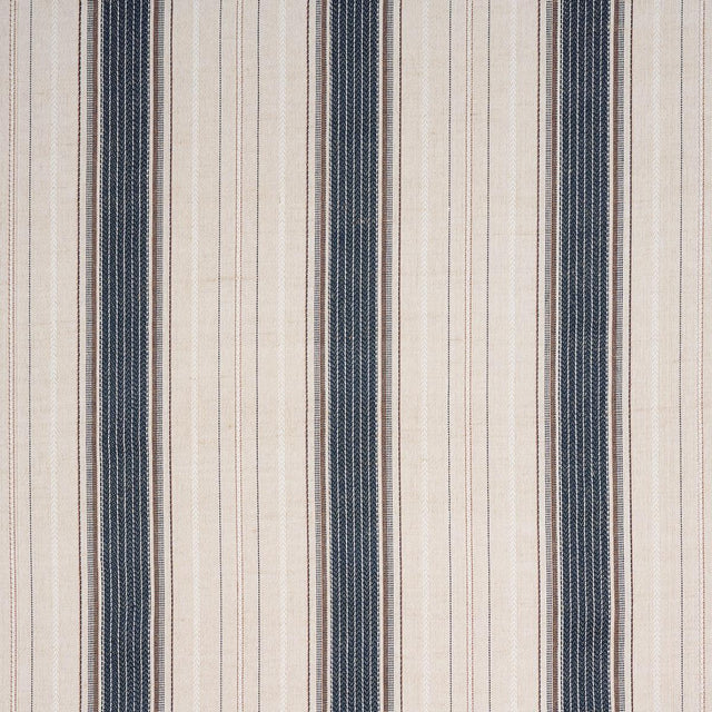 Schumacher Idris Stripe Indigo Fabric