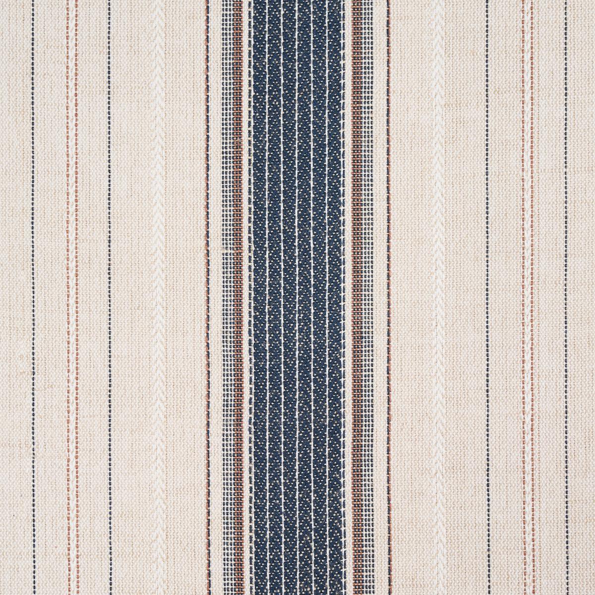 Schumacher Idris Stripe Indigo Fabric