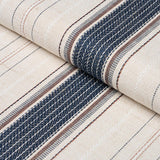 Schumacher Idris Stripe Indigo Fabric